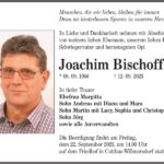 Traueranzeige Joachim Bischoff