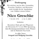 Danksagung Nico Greschke