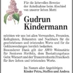Danksagung Gudrun Kindermann