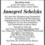 Danksagung Annegret Schelzke