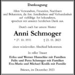 Danksagung Anni Schmoger