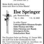 Traueranzeige Ilse Springer, geb. Westerkowsky