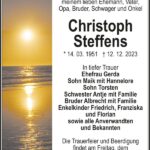 Traueranzeige Christoph Steffens