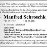 Traueranzeige Manfred Schroschk