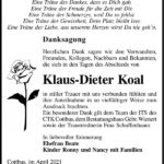 Danksagung Klaus-Dieter Koal