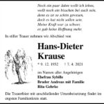 Traueranzeige Hans-Dieter Krause