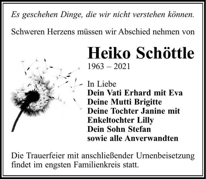Traueranzeige Heiko Schöttle