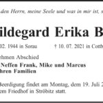 Traueranzeige Hildegard Erika Böhm