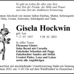 Traueranzeige Gisela Hockwin, geb. Lea