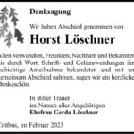 Danksagung Horst Löschner