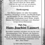 Danksagung Dipl.-Ing. Hans-Joachim Launert