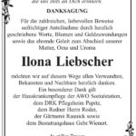 Danksagung Ilona Liebscher