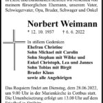 Traueranzeige Norbert Weimann