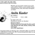Traueranzeige Anita Kuster, geb. Meißner