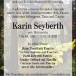 Traueranzeige Karin Seyberth, geb. Mattuschka