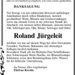 Danksagung Roland Jürgeleit
