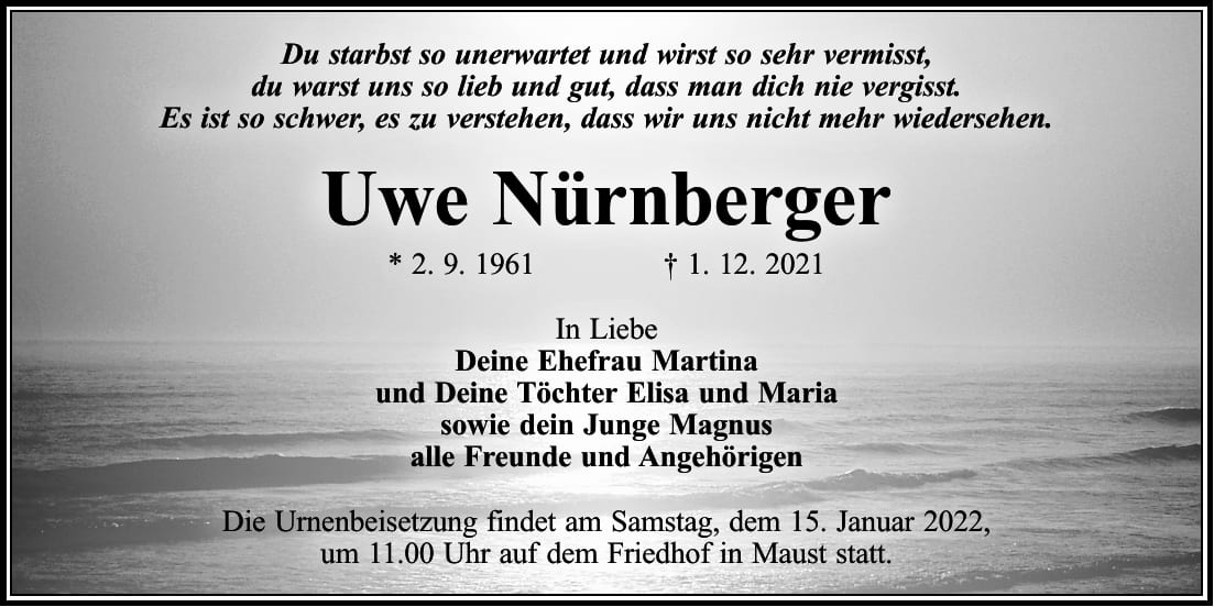 Traueranzeige Uwe Nürnberger