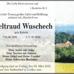 Traueranzeige Edeltraud Wuschech, geb. Kubick