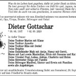 Danksagung Dieter Gottschar