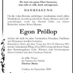 Danksagung Egon Pröllop