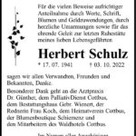 Danksagung Herbert Schulz