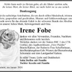 Danksagung Irene Fobe