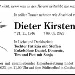 Traueranzeige Dieter Kirsten