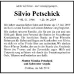 Danksagung Silvio Petschick
