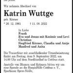 Traueranzeige Katrin Wuttge, geb. Körner