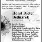 Traueranzeige Horst Dieter Bednarek