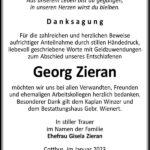 Danksagung Georg Zieran