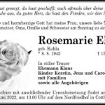 Traueranzeige Rosemarie Elker, geb. Kuhla