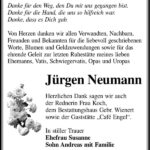 Danksagung Jürgen Neumann