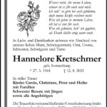 Traueranzeige Hannelore Kretschmer, geb. Sonnenburg