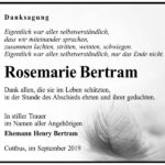 Danksagung Rosemarie Bertram