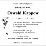Danksagung Oswald Kappow