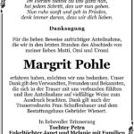 Danksagung Margrit Pohle