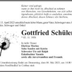 Traueranzeige Gottfried Schüler