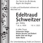 Traueranzeige Edeltraud Schweitzer, geb. Wollny