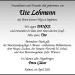 Danksagung Ute Lehmann