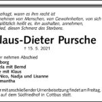 Traueranzeige Dr. Klaus-Dieter Pursche