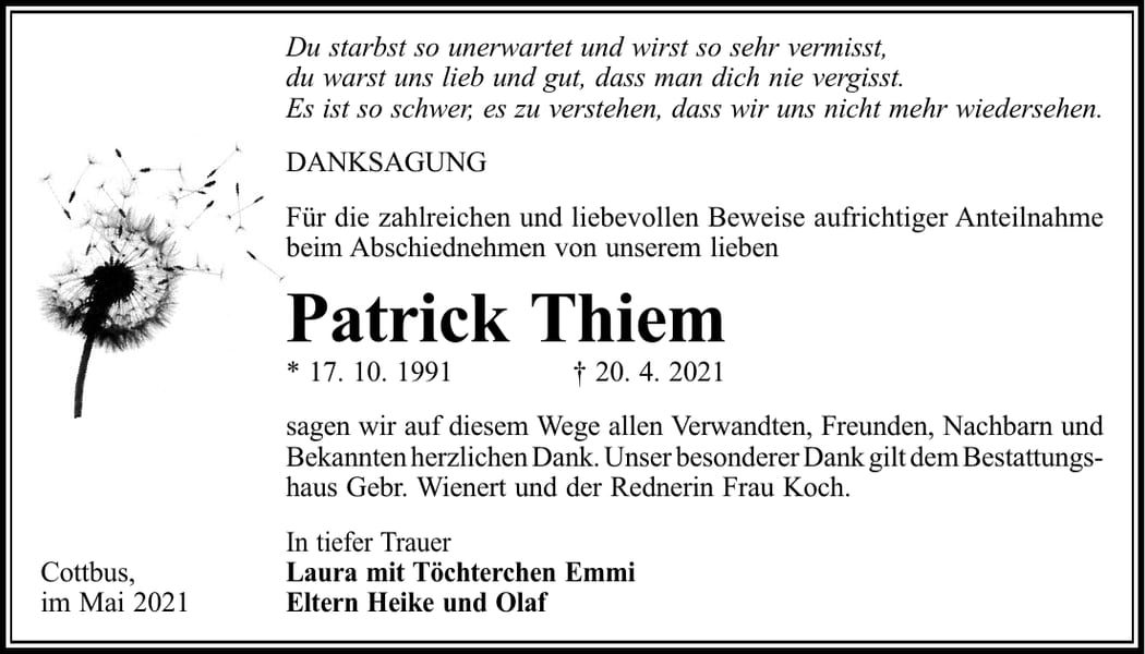 Danksagung Patrick Thiem