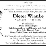 Traueranzeige Dieter Wianke