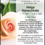 Traueranzeige Helga Hanschkatz