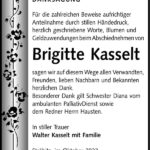 Danksagung Brigitte Kasselt