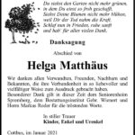 Danksagung Helga Matthäus