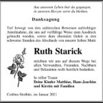 Danksagung Ruth Starick