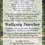 Danksagung Wolfgang Drescher