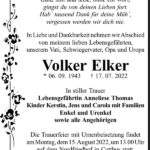 Traueranzeige Volker Elker