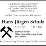 Traueranzeige Hans-Jürgen Schulz